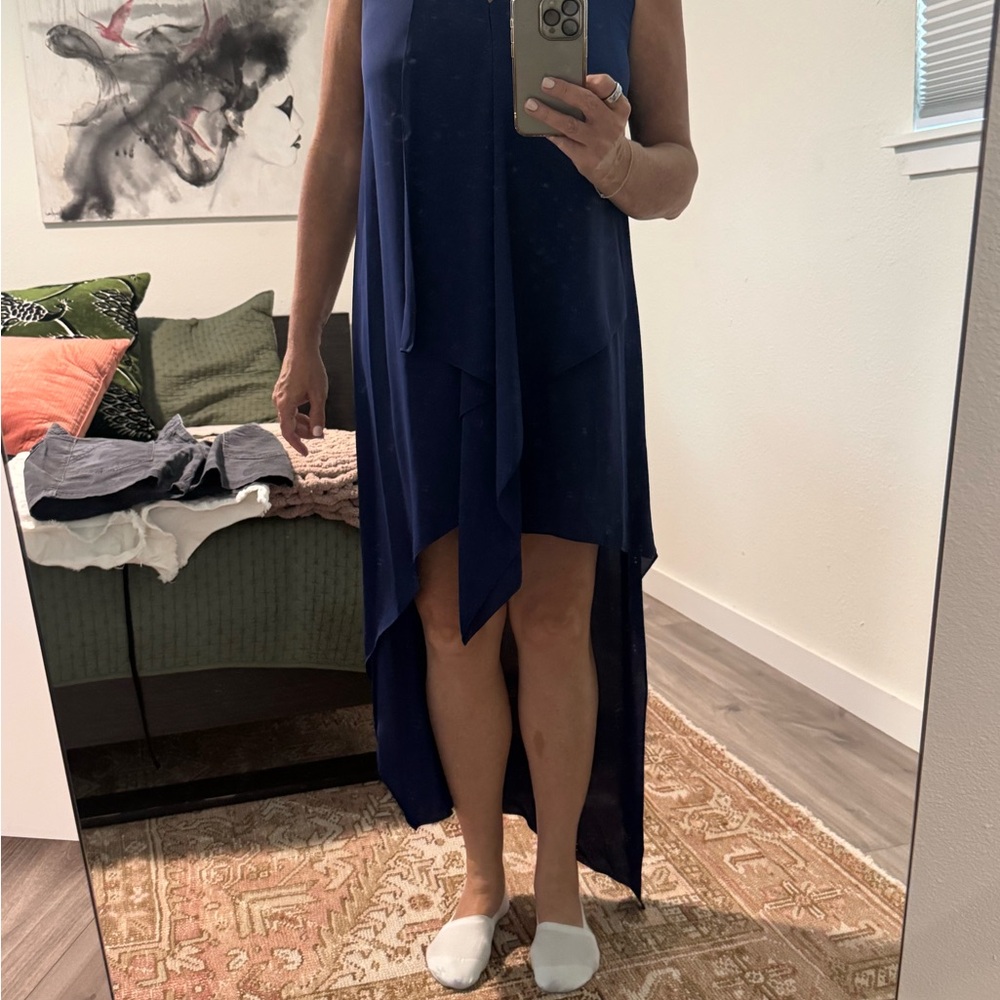 BCBGMaxAzria Navy High Low Dress